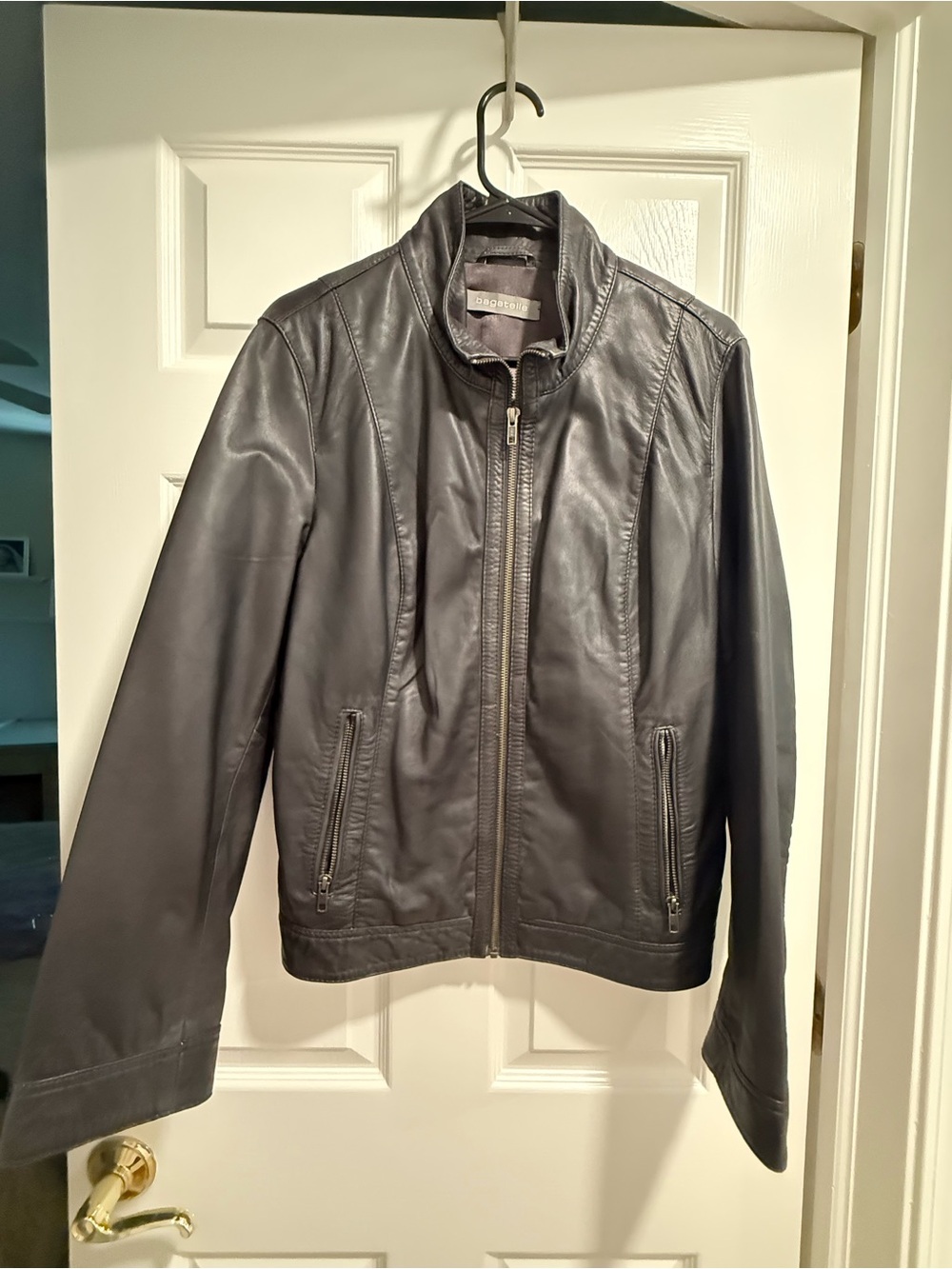 Womens bagatelle Black Lamb Leather Zip-Front Jacket